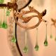 Green Glass Chandelier Drop Ornaments - Christmas Tree Ornaments - Set of 20